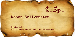 Koncz Szilveszter névjegykártya